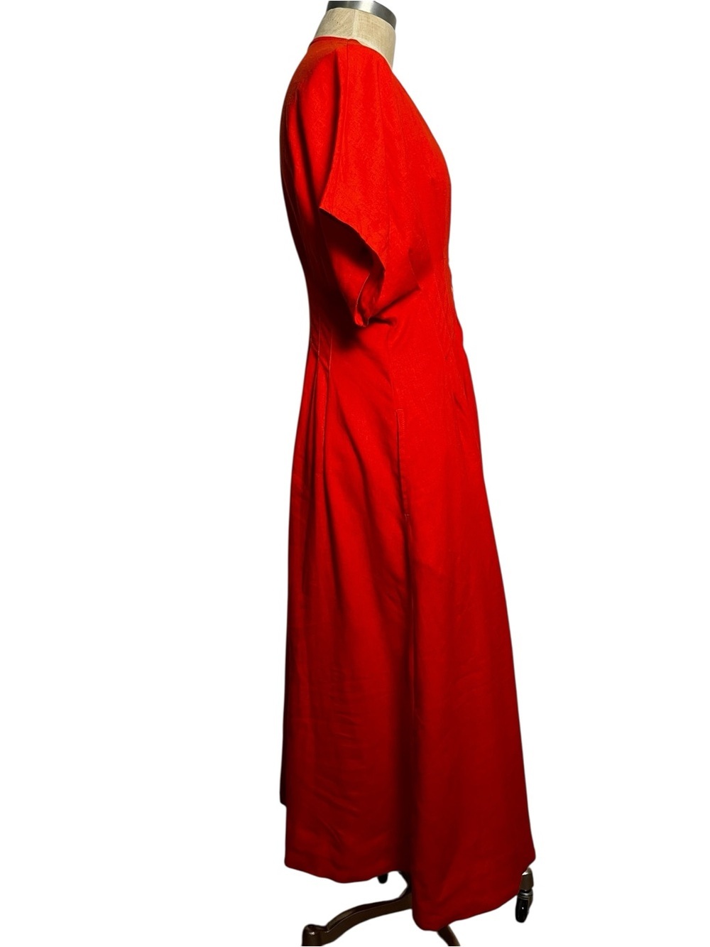 Scotch & Soda Pleated Dolman Sleeve Linen Blend Orange Midi Dress Small - Picture 8 of 14